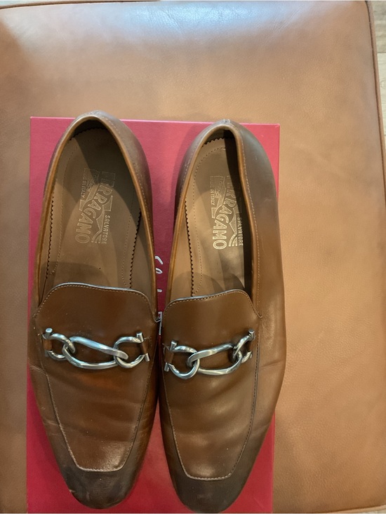 Salvatore Ferragamo Brown Leather Bit-Detail Loafers main image 4